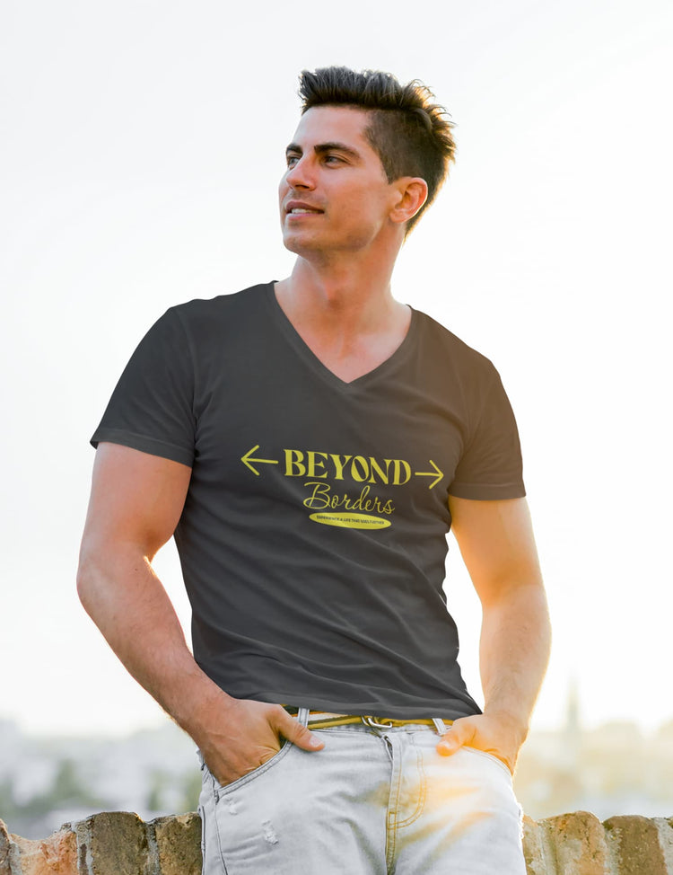 MENS BLACK VNECK T-SHIRT 