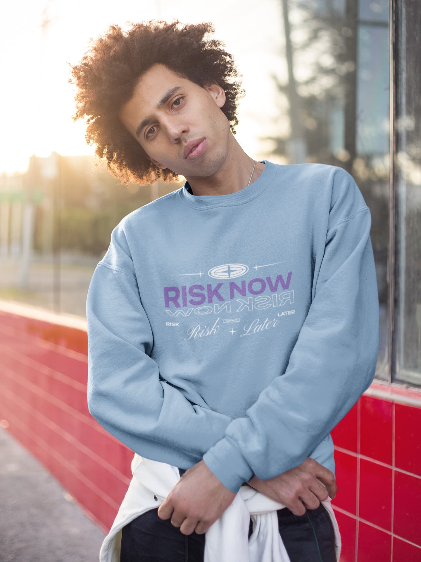 MENS BABY BLUE SWEATSHIRT