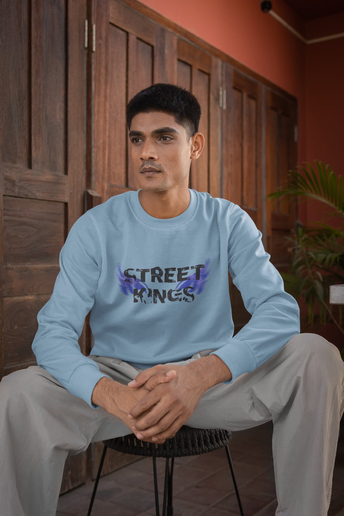 Karavirs® Street Baby Blue sweatshirt for men India