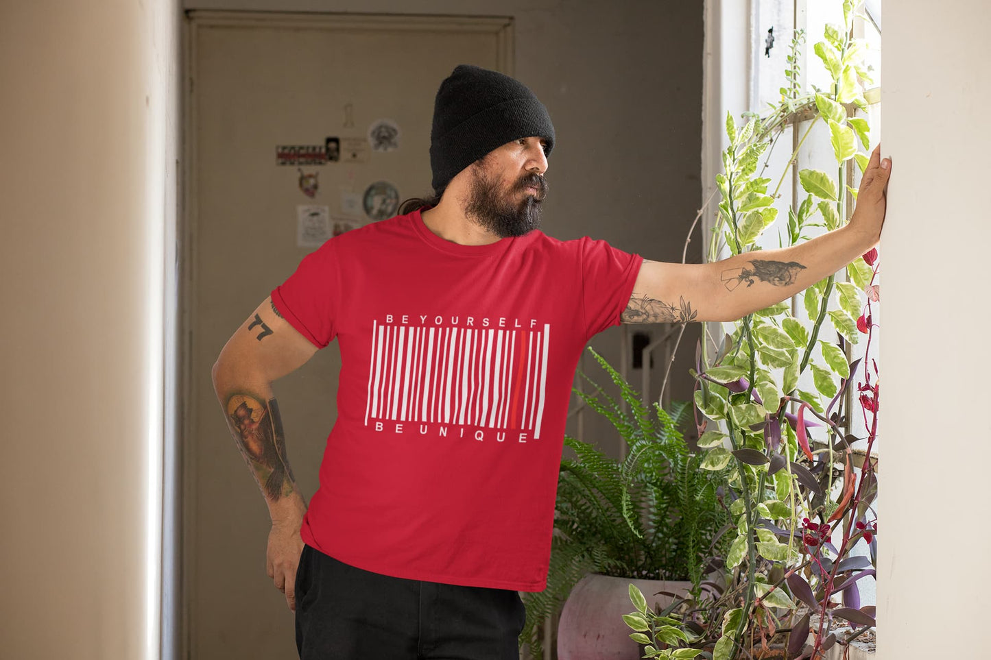 Men's Red Round Neck T-shirts