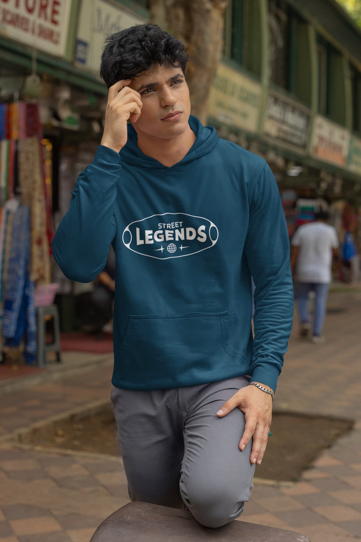 Karavirs® Tide Navy Blue oversized hoodie for men India