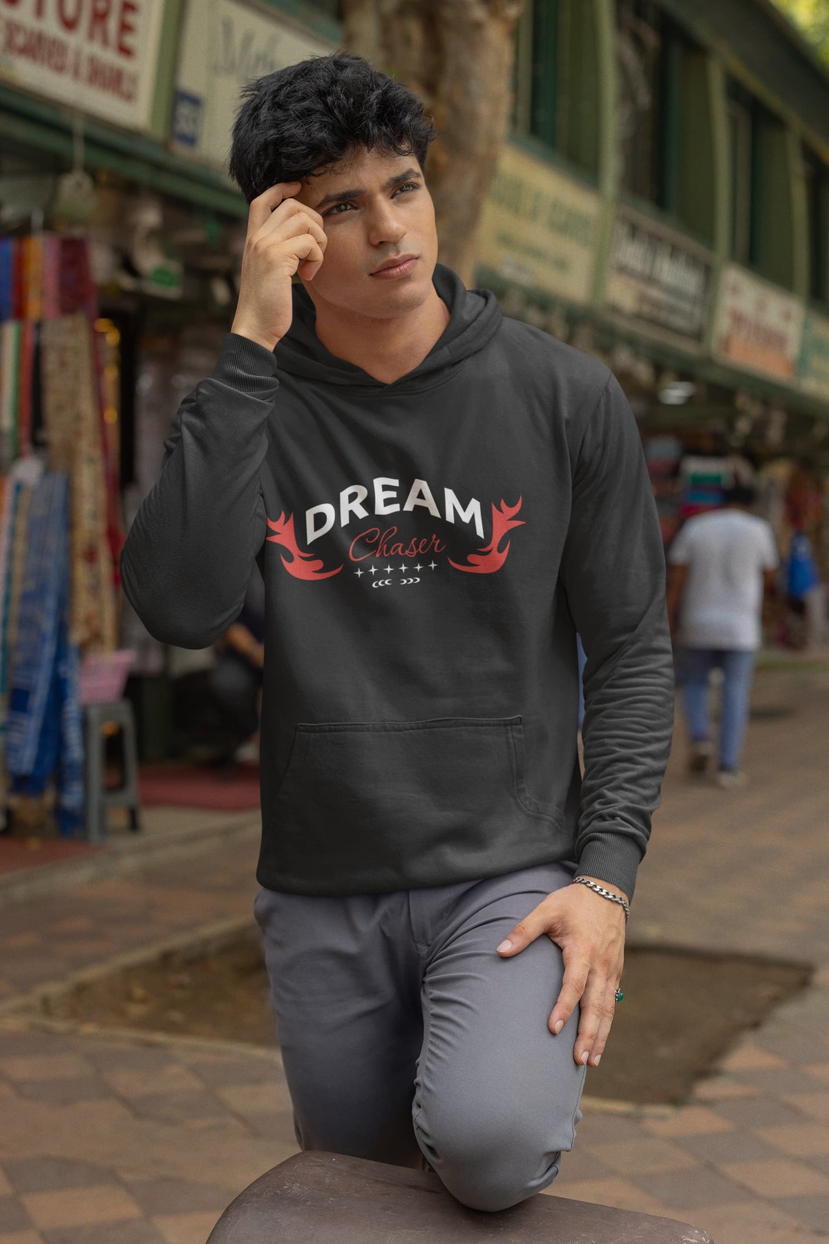 Karavirs® Notice Black oversized hoodie for men India