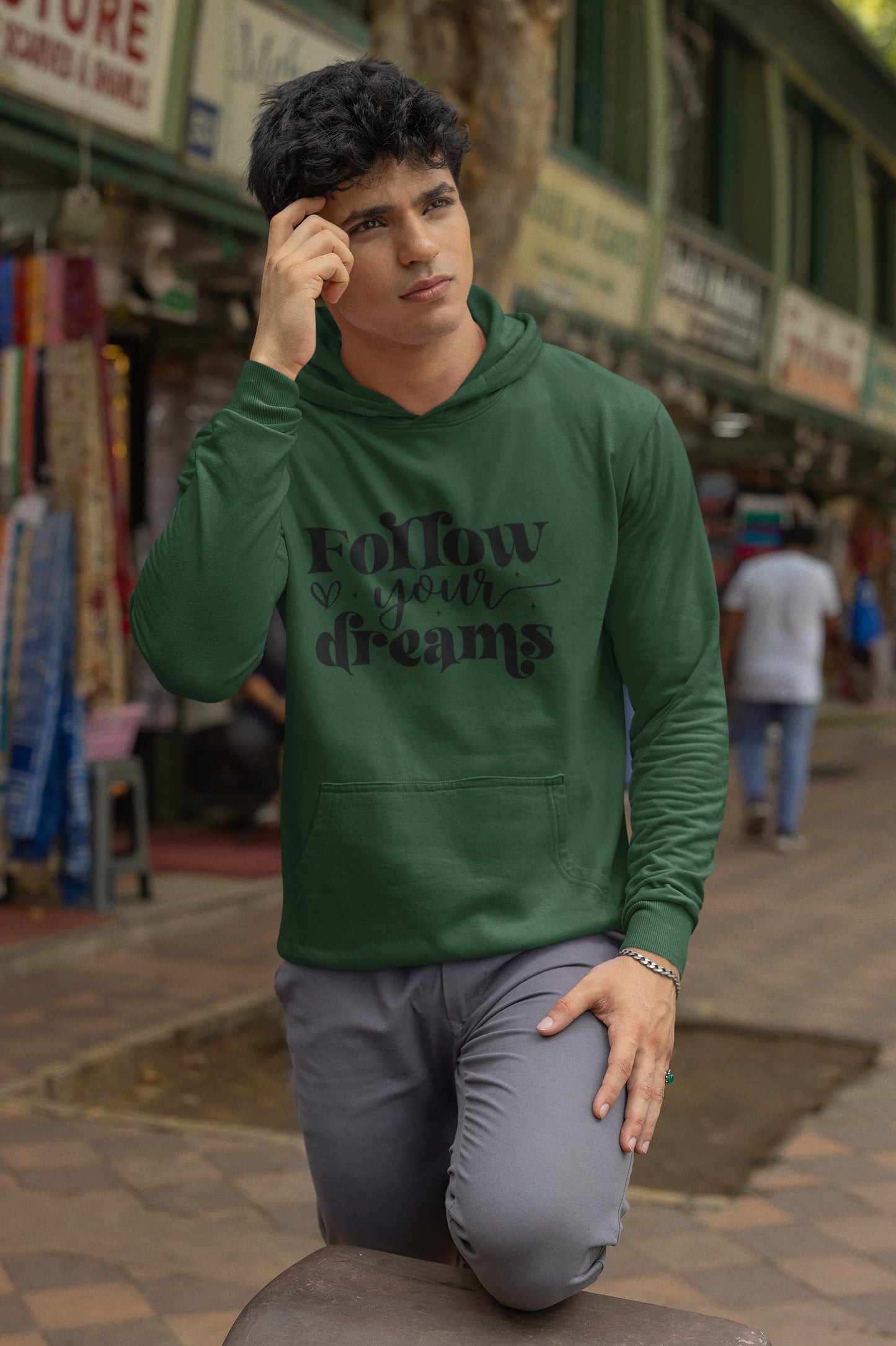 MENS OLIVE GREEN HOODIES 