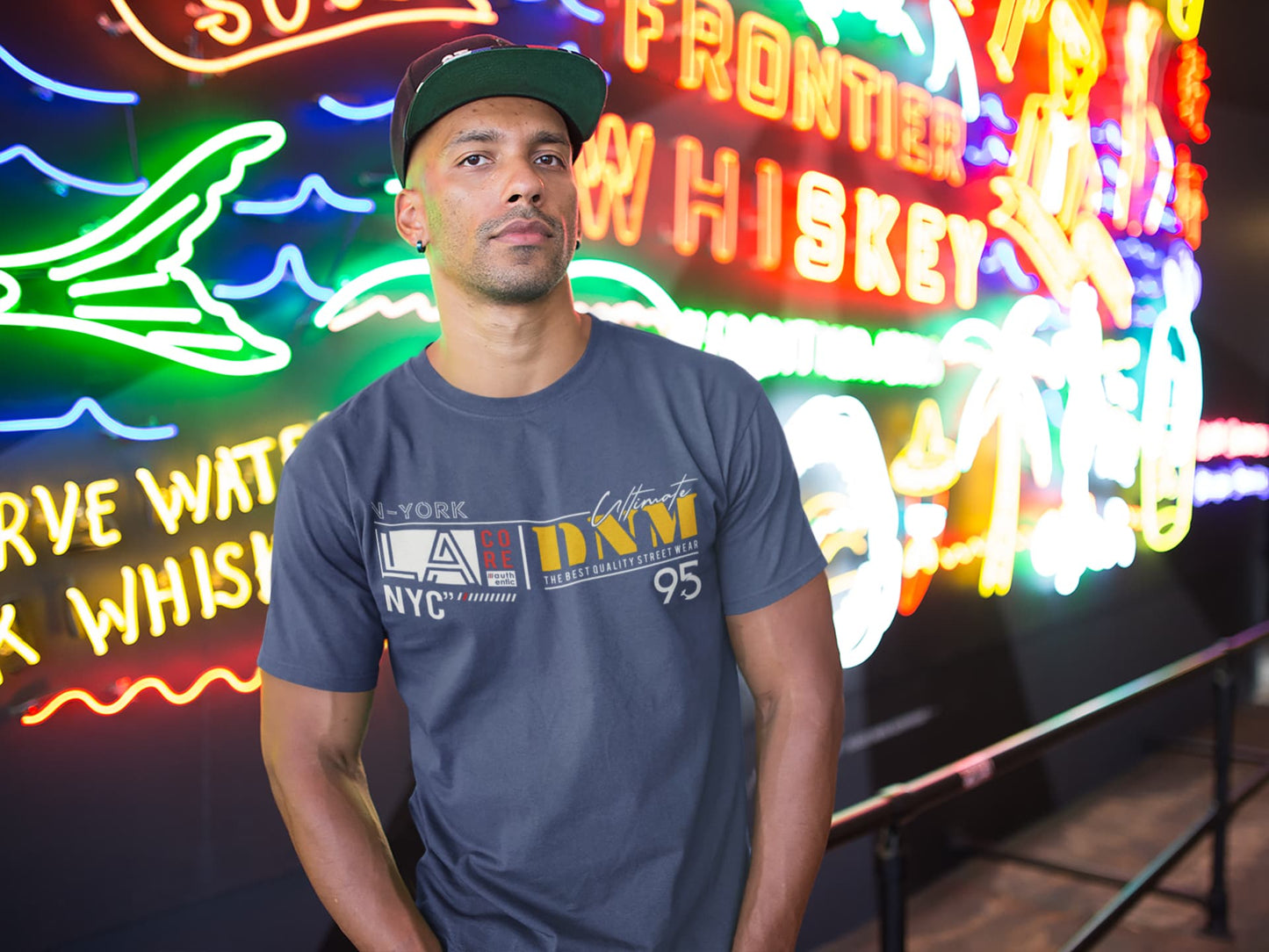 Men's Smoke Blue Round Neck T-shirts