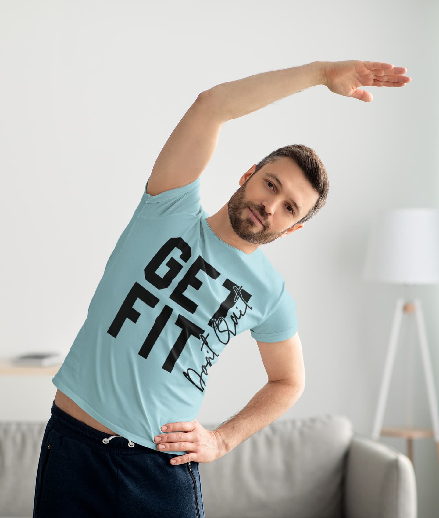 Men’s Surf Blue Round Neck T-shirts