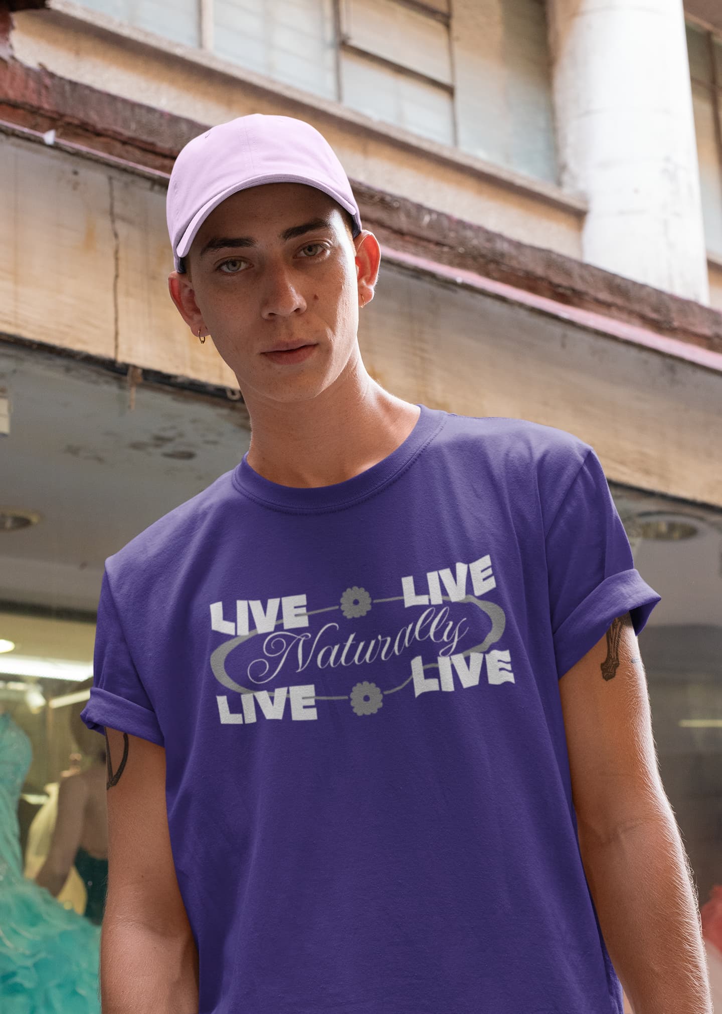 MENS PURPLE ROUNDNECK T-SHIRT