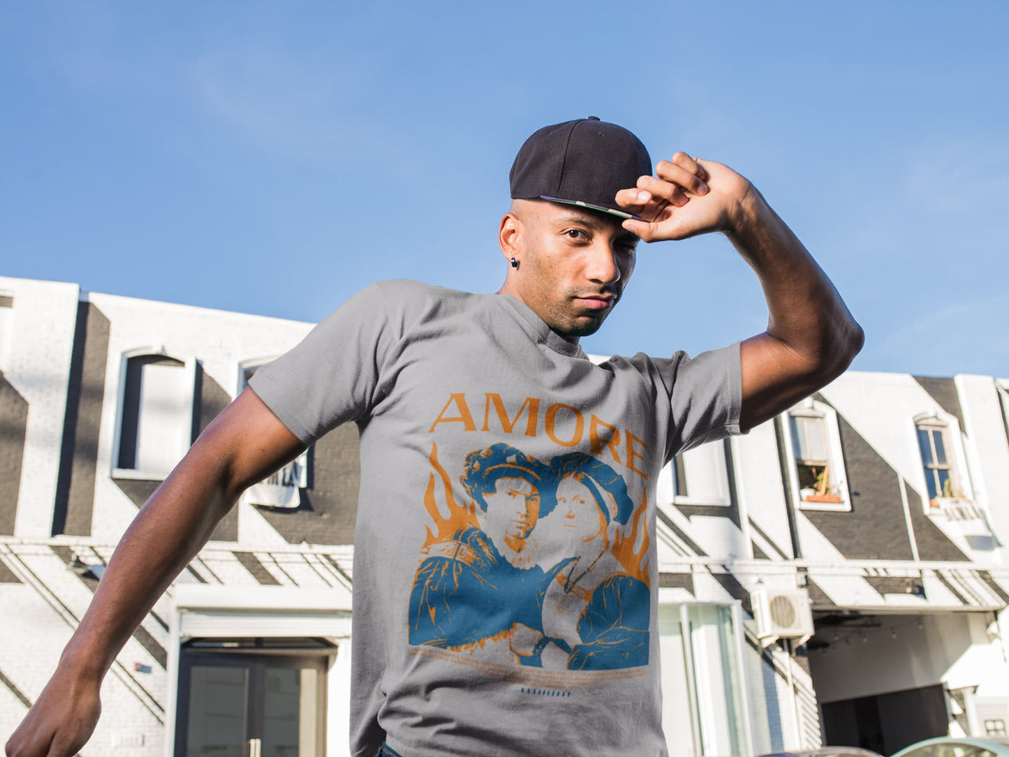 Men's Melange Grey Round Neck T-shirts