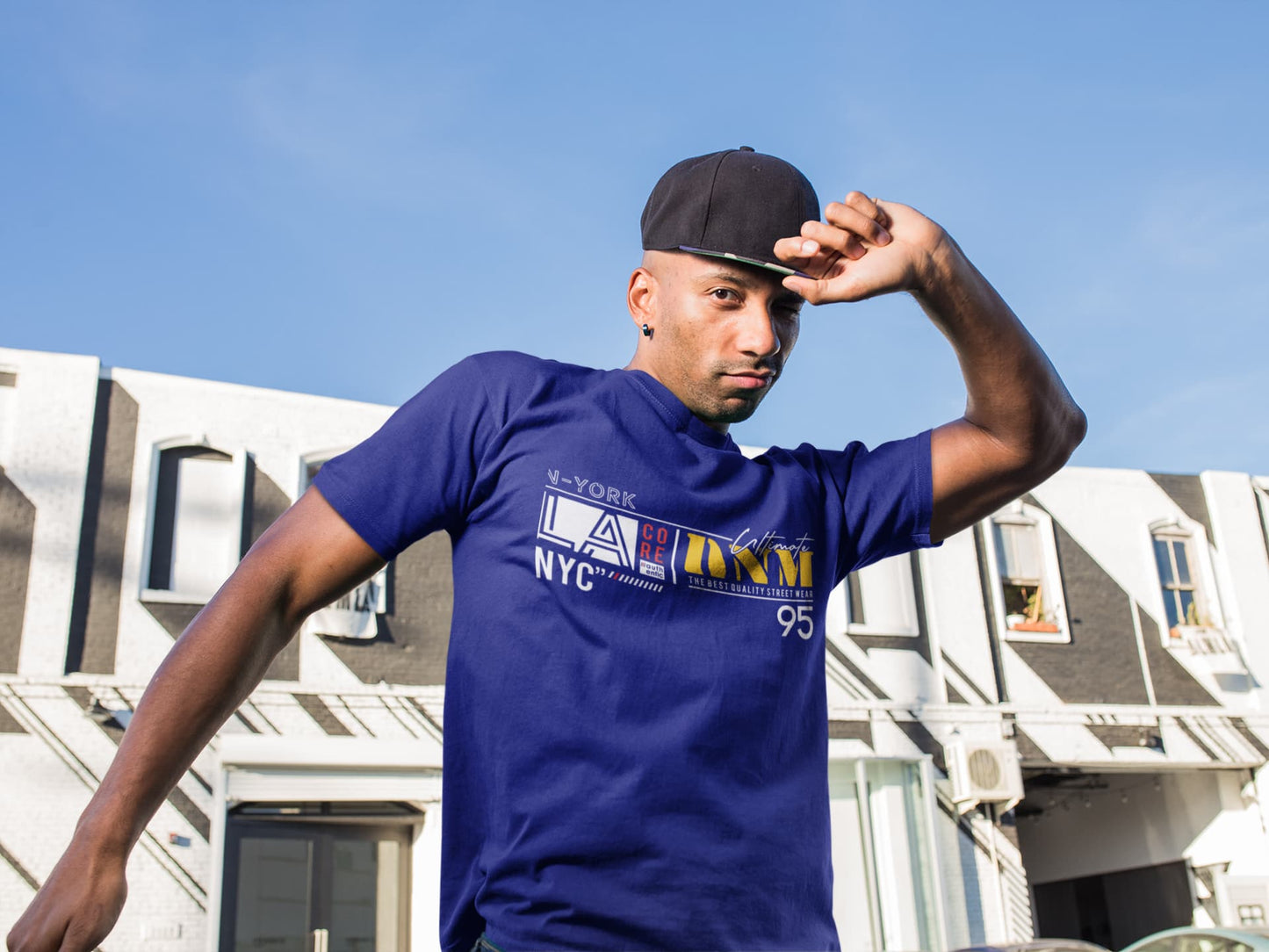 Men's Royal Blue Round Neck T-shirts