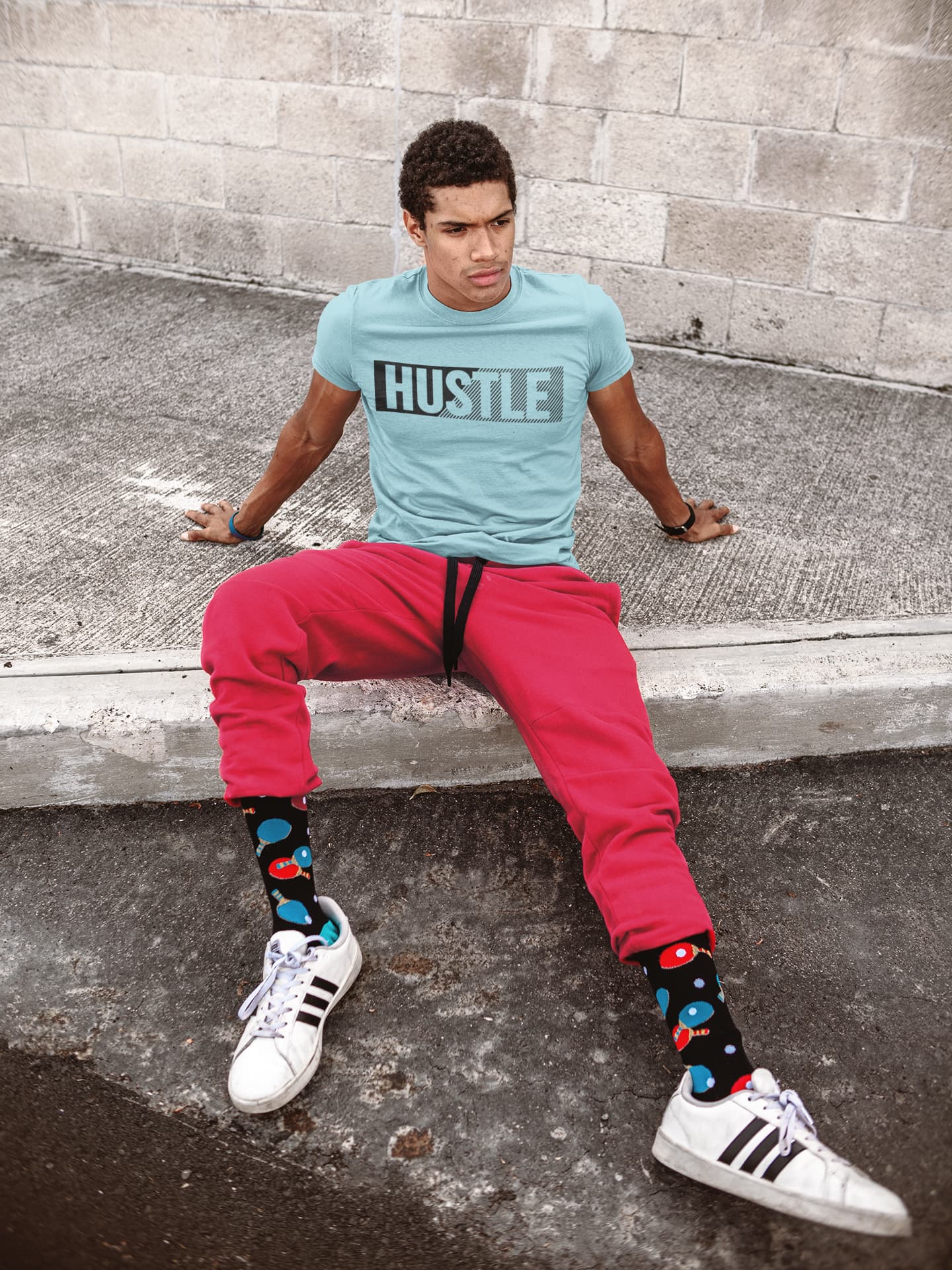 Men's Surf Blue Round Neck T-shirts