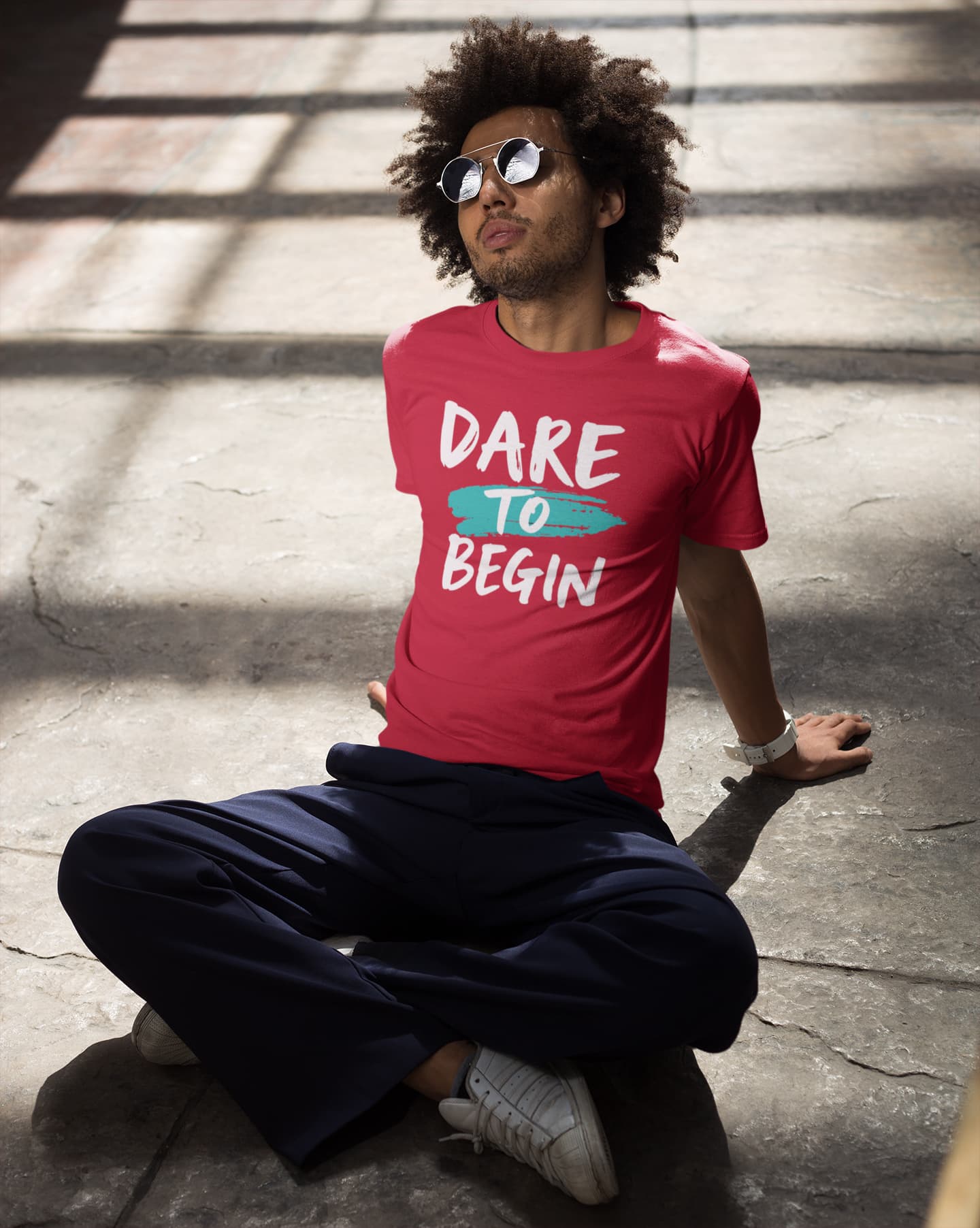 MENS RED ROUNDNECK T-SHIRT