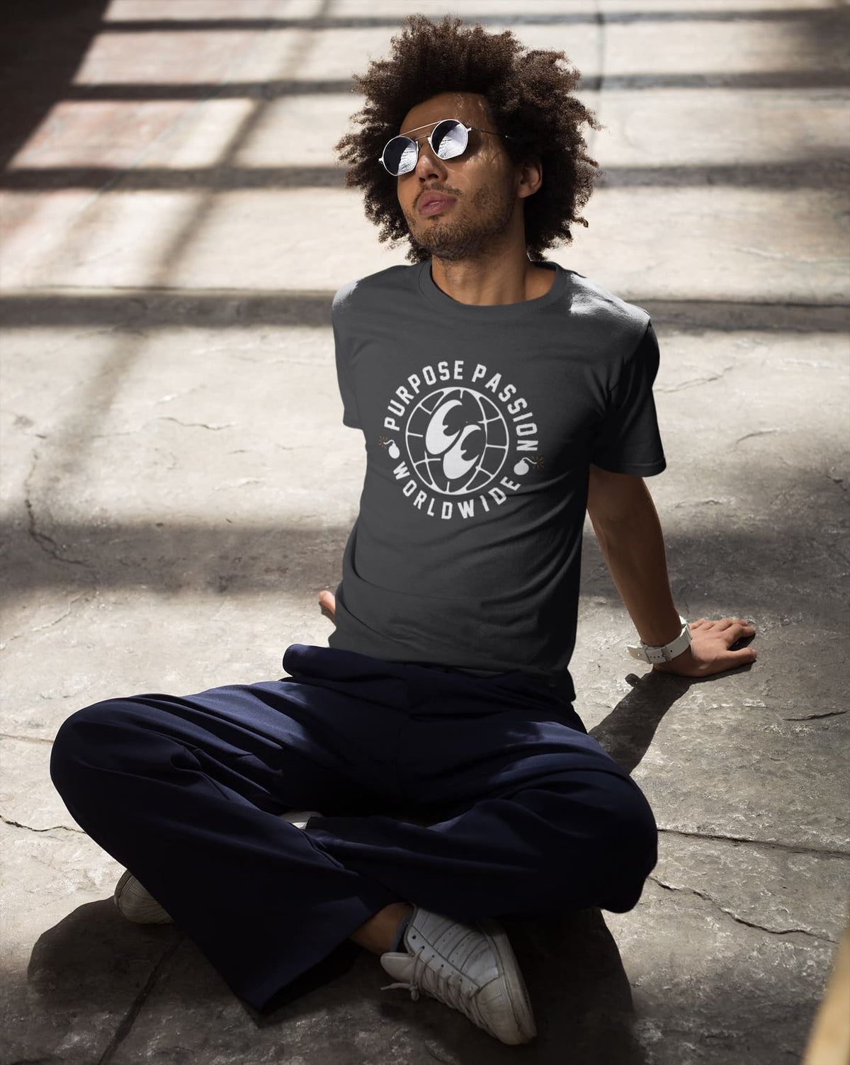 Karavirs® Intention Black graphic tee for men India