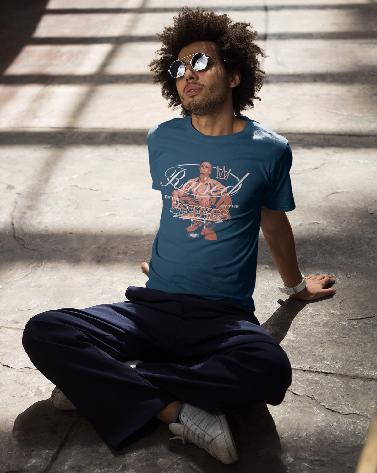 Karavirs® Elevated Navy Blue graphic tee for men India