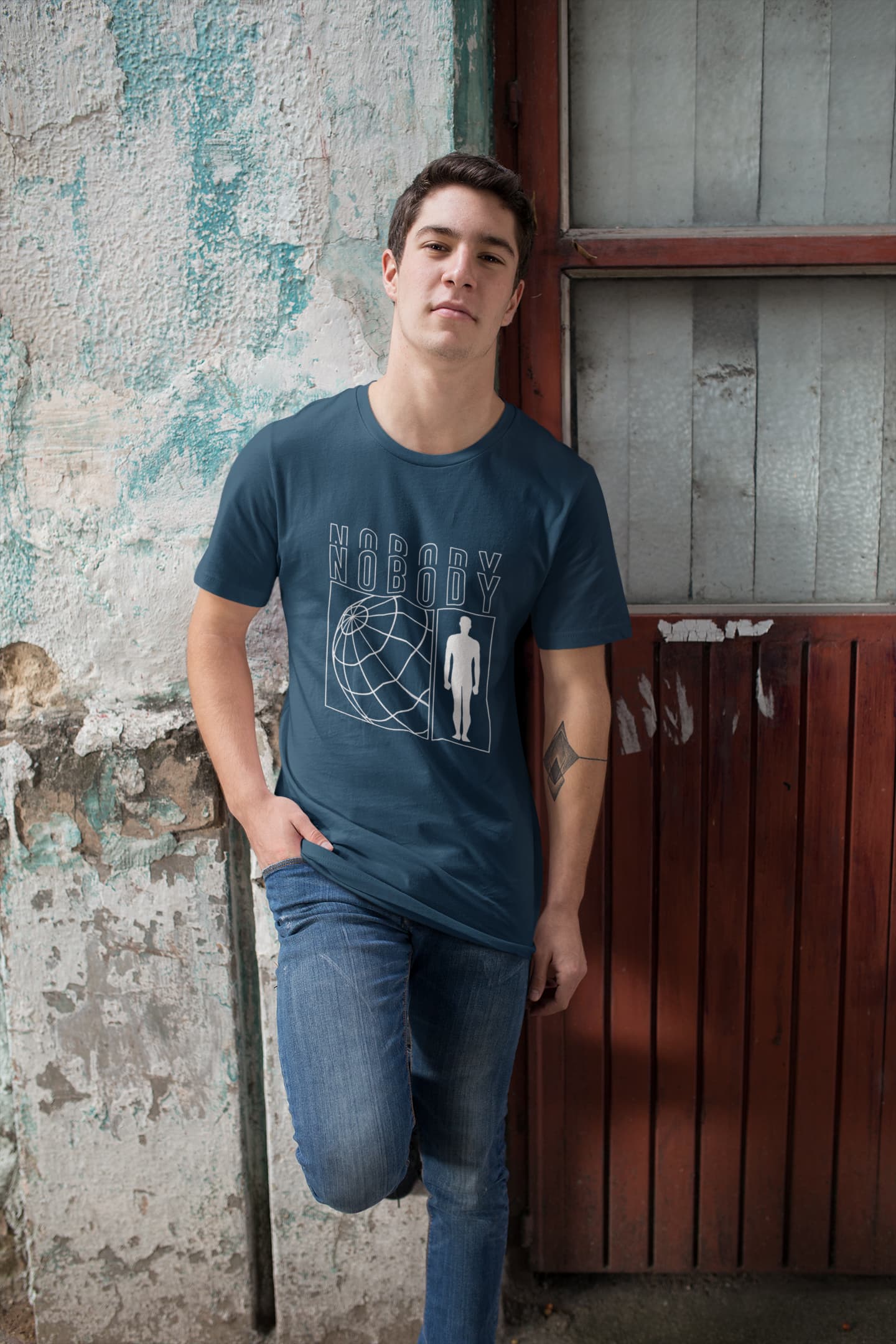 MENS NAVY BLUE ROUNDNECK T-SHIRT