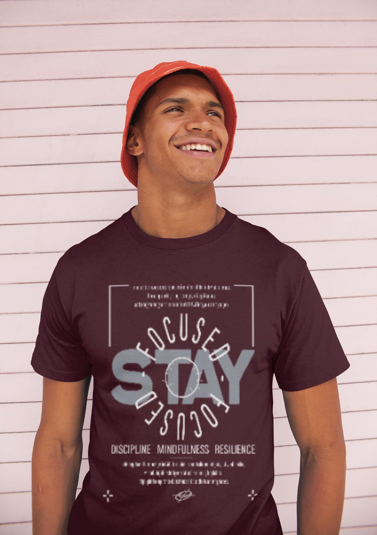 Men's Burgundy Round Neck T-shirts