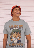 Men's Melange Grey Round Neck T-shirts