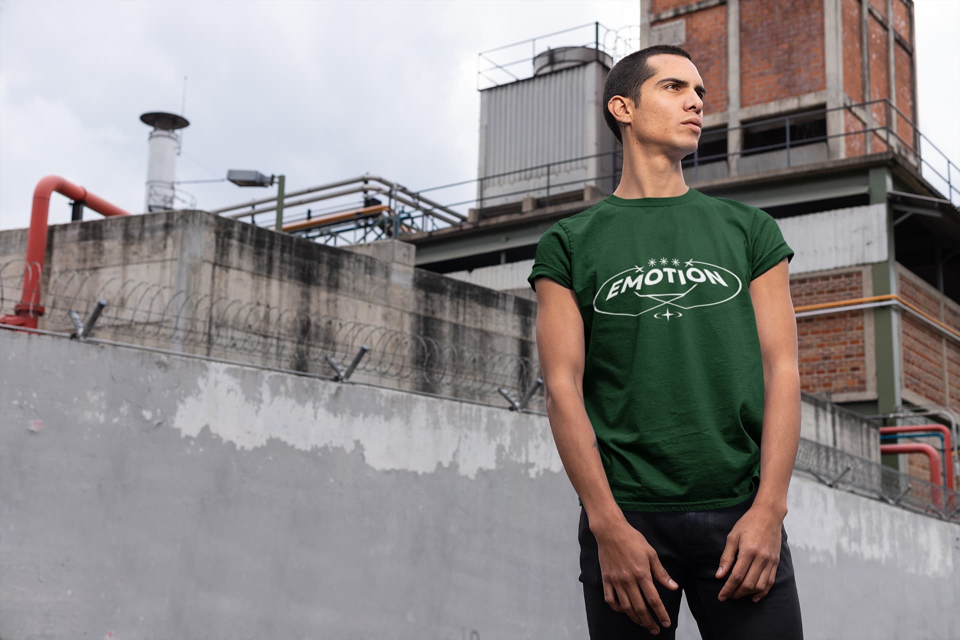 MENS OLIVE GREEN ROUNDNECK T-SHIRT