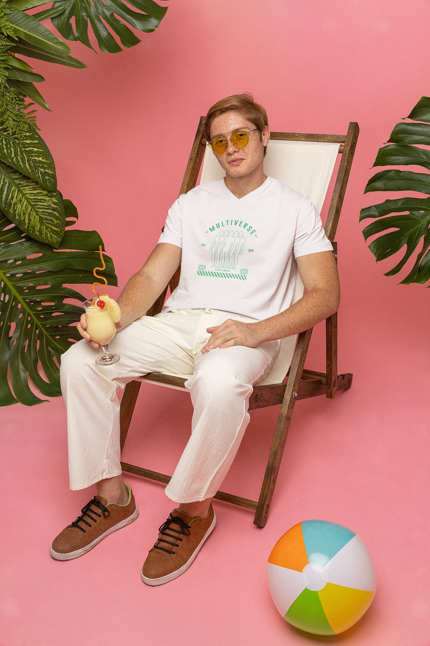 MENS WHITE VNECK T-SHIRT
