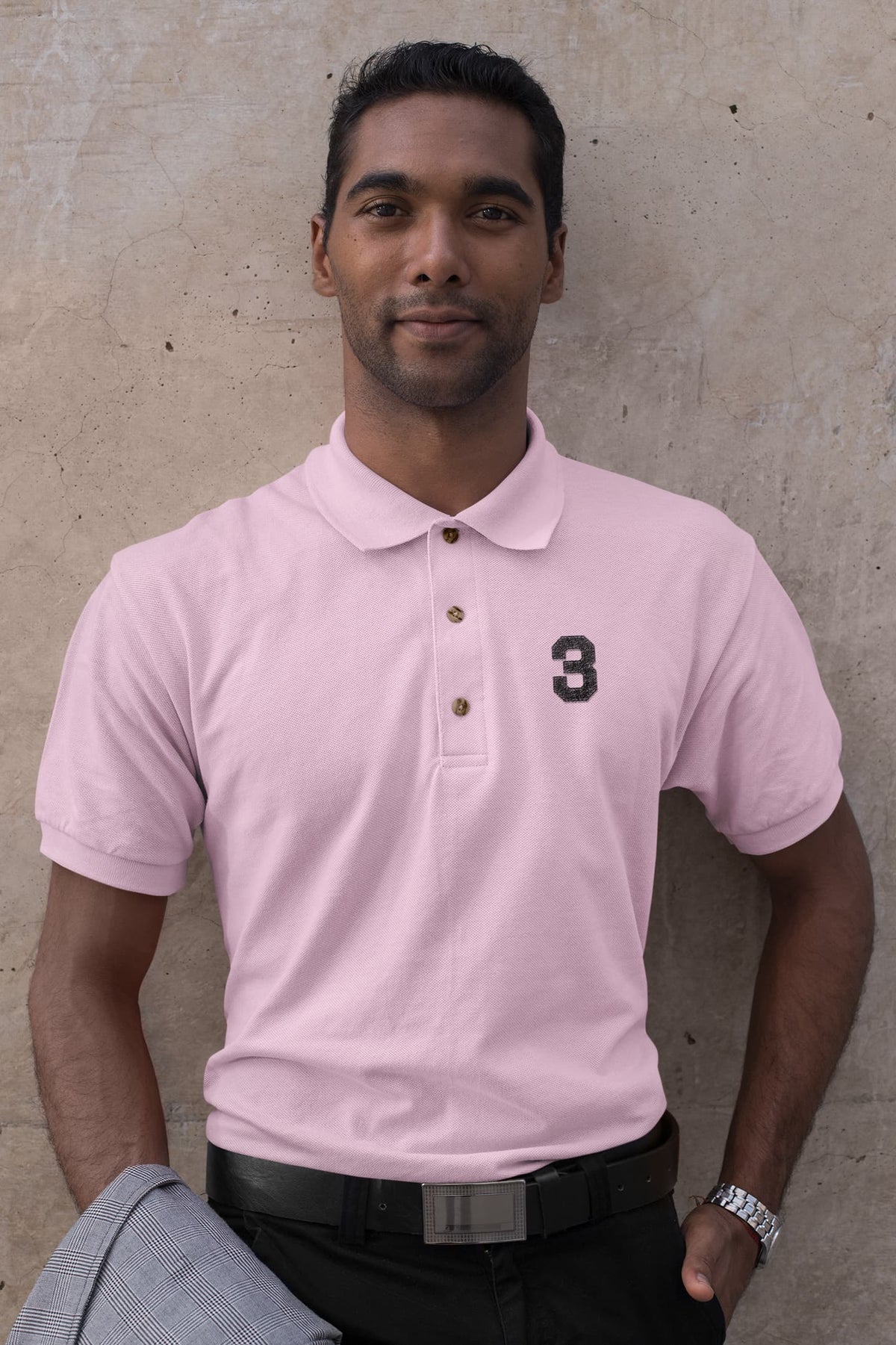 Men's Light Pink Polo T-shirts