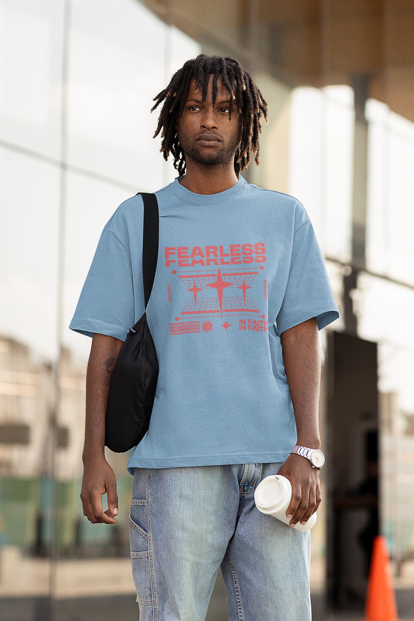 UNISEX BABY BLUE OVERSIZED T-SHIRT