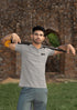 MENS MELANGE GREY POLO T-SHIRT