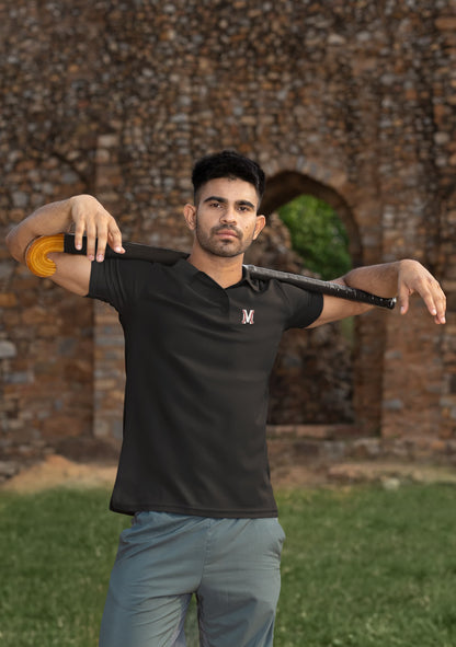 MENS BLACK POLO T-SHIRT