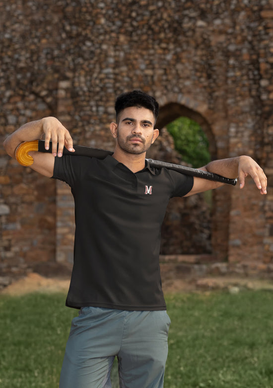 MENS BLACK POLO T-SHIRT