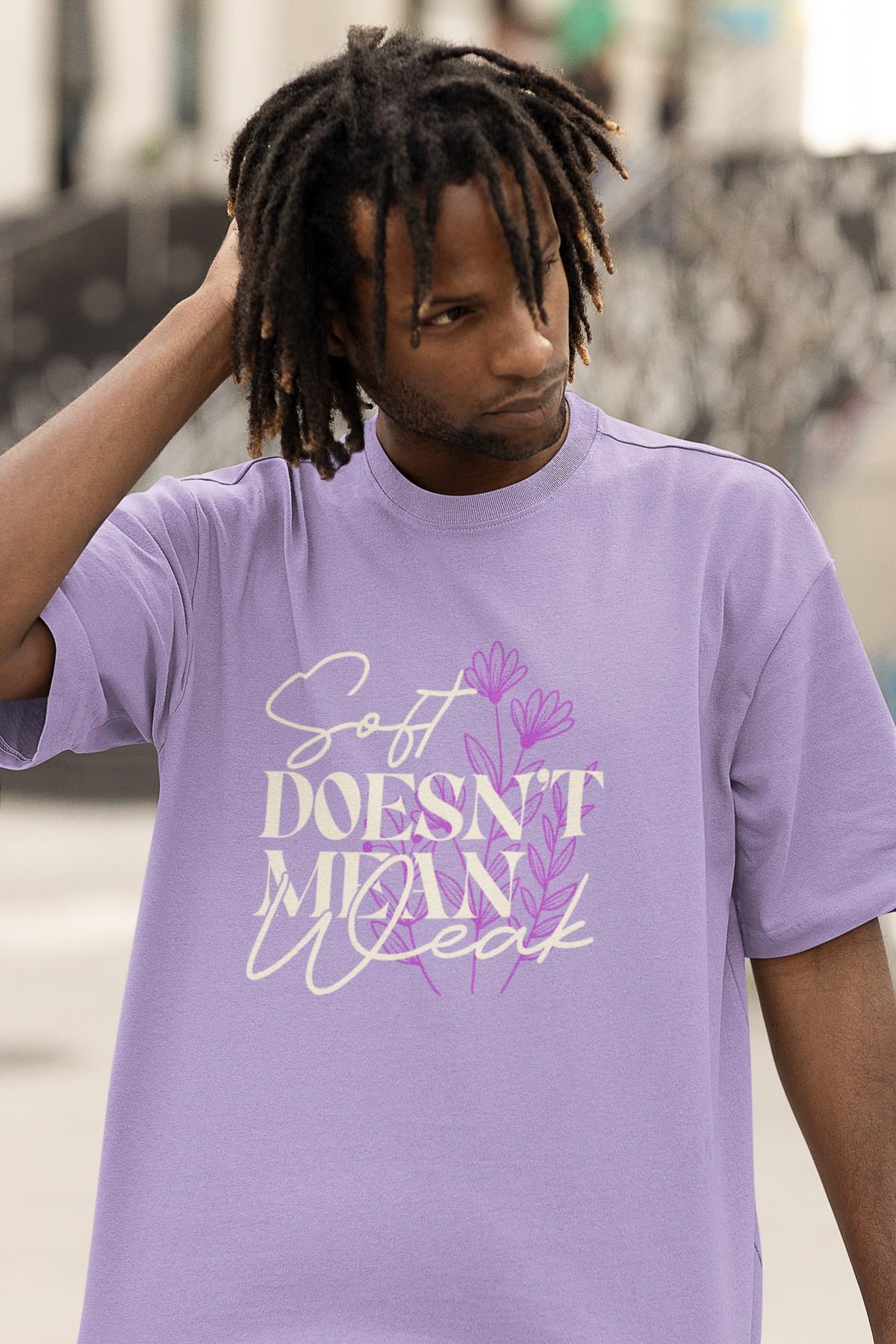 Karavirs® Truth Iris Lavender graphic tee for men India
