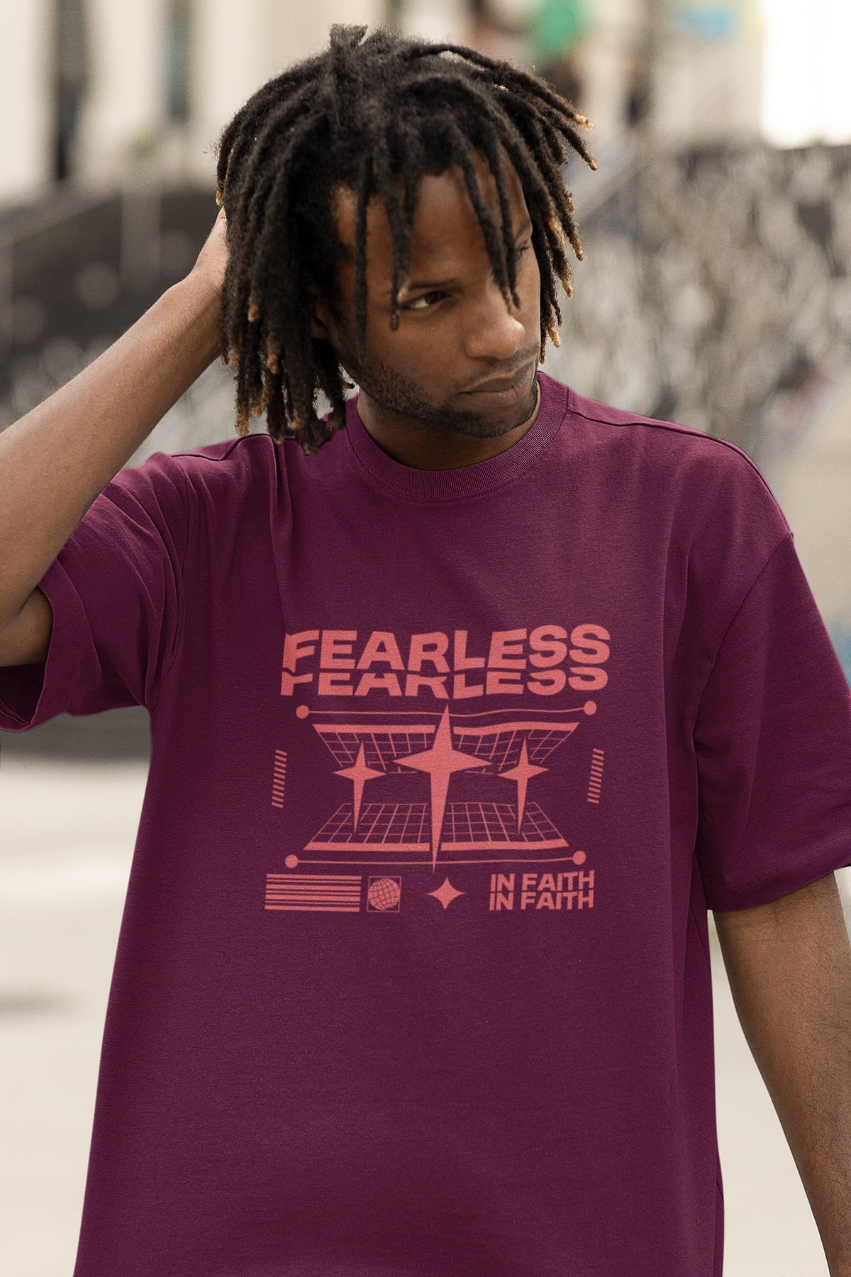 UNISEX BURGUNDY OVERSIZED T-SHIRT