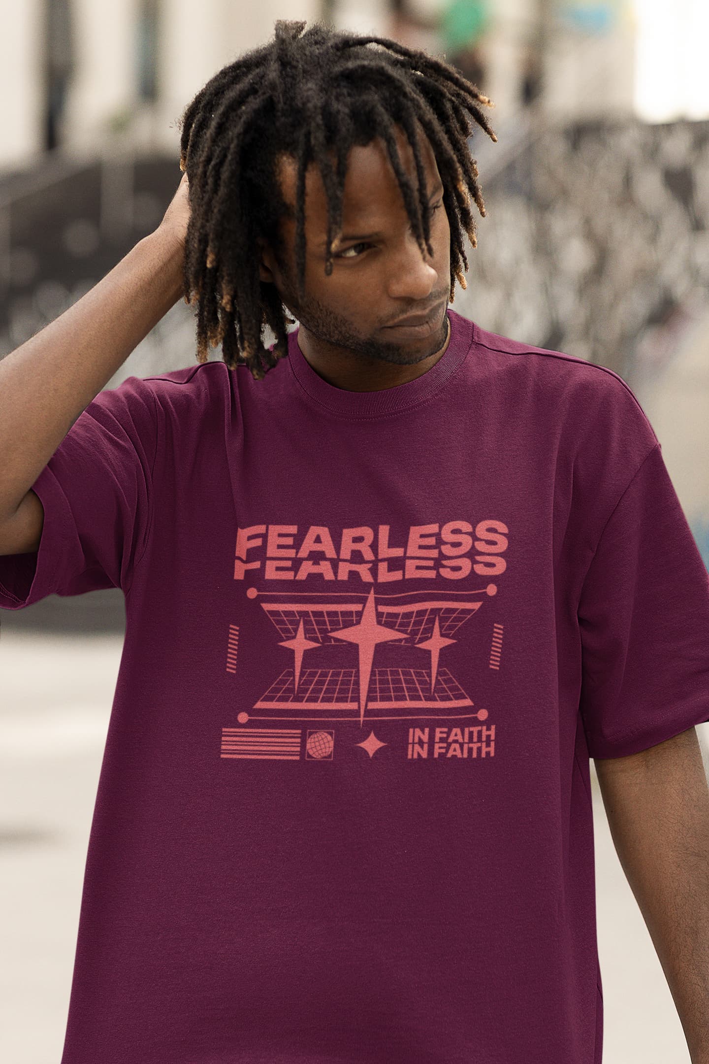 UNISEX BURGUNDY OVERSIZED T-SHIRT