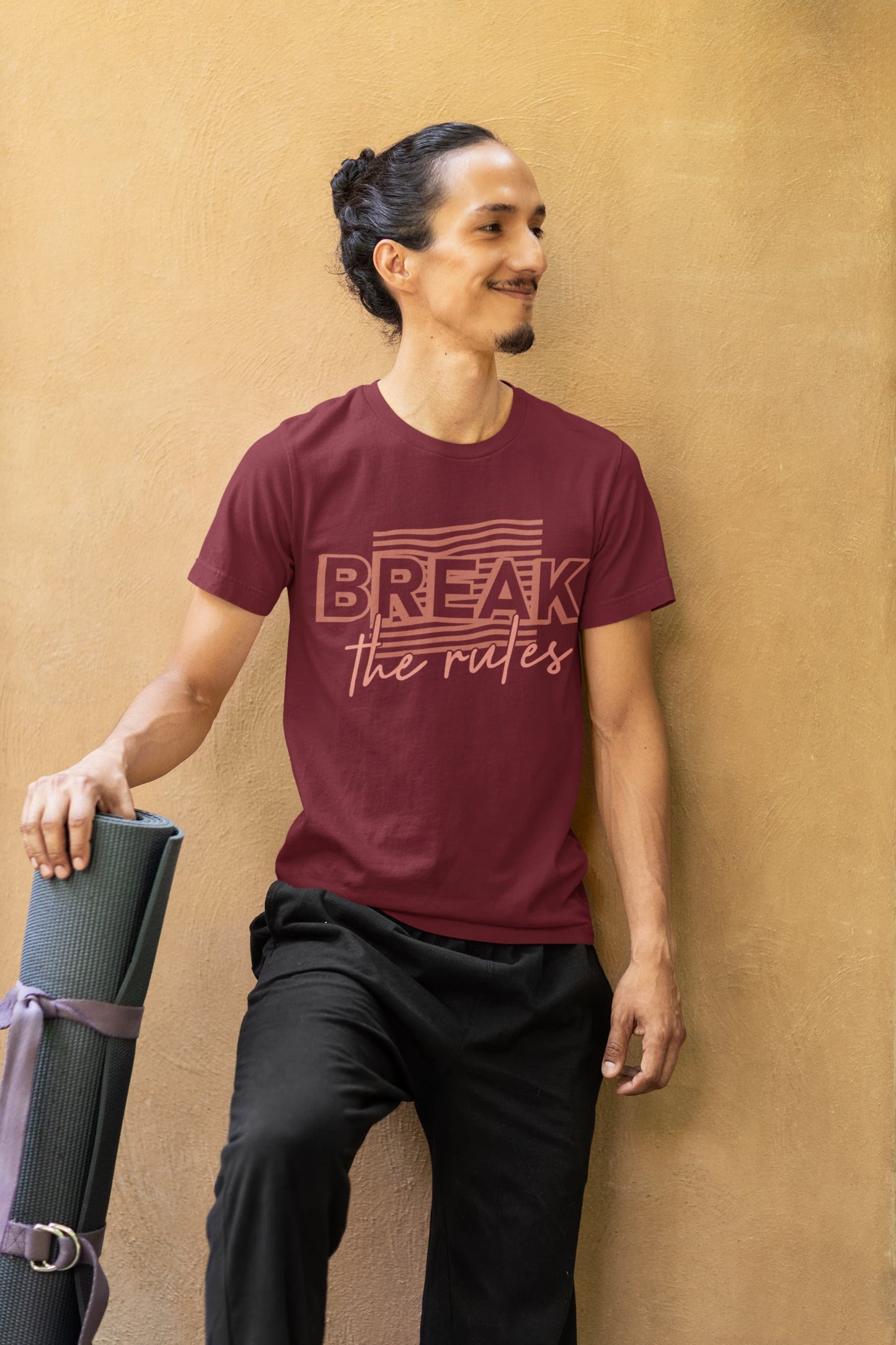 Men's Maroon Round Neck T-shirts