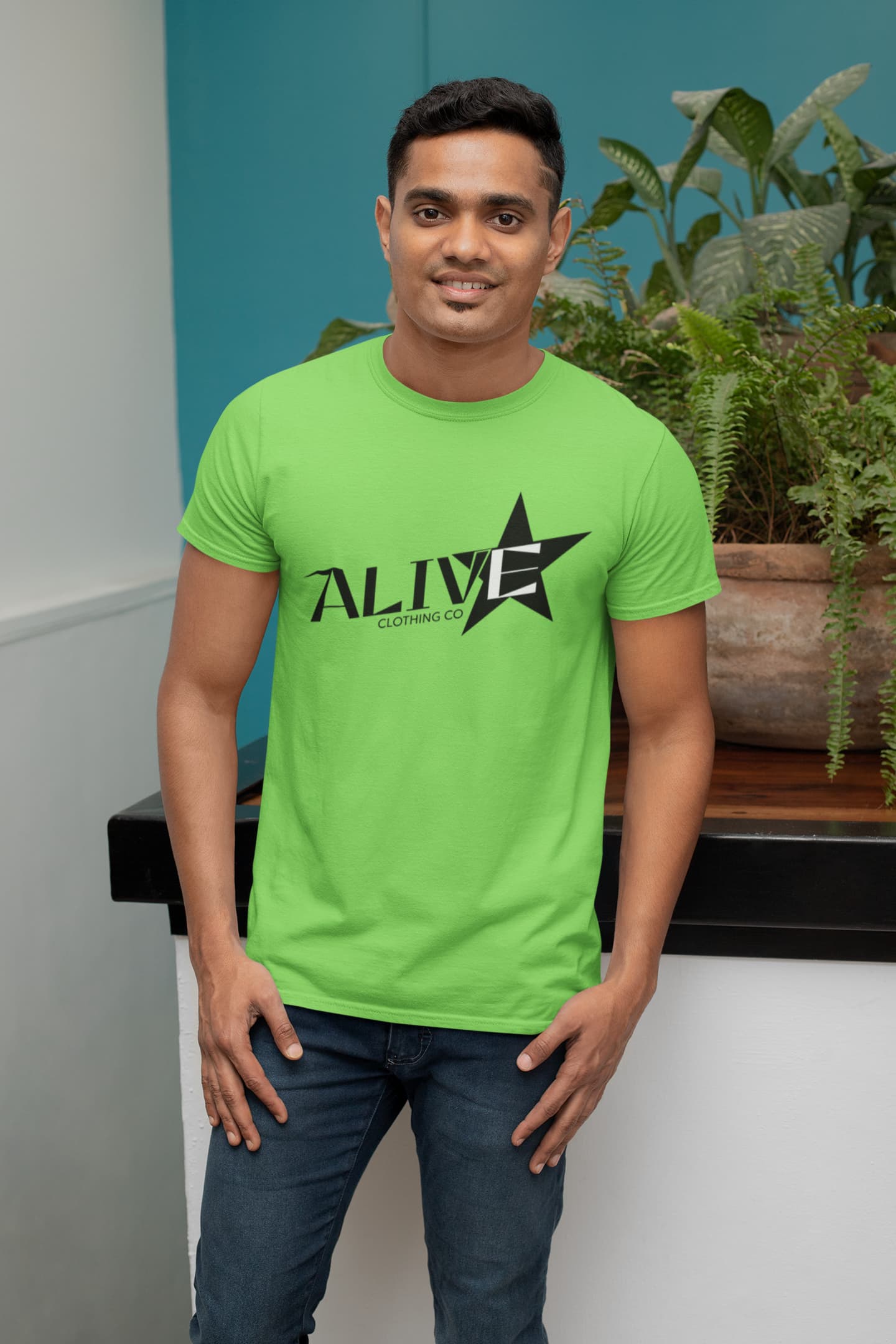 MENS LIRIL GREEN ROUNDNECK T-SHIRT