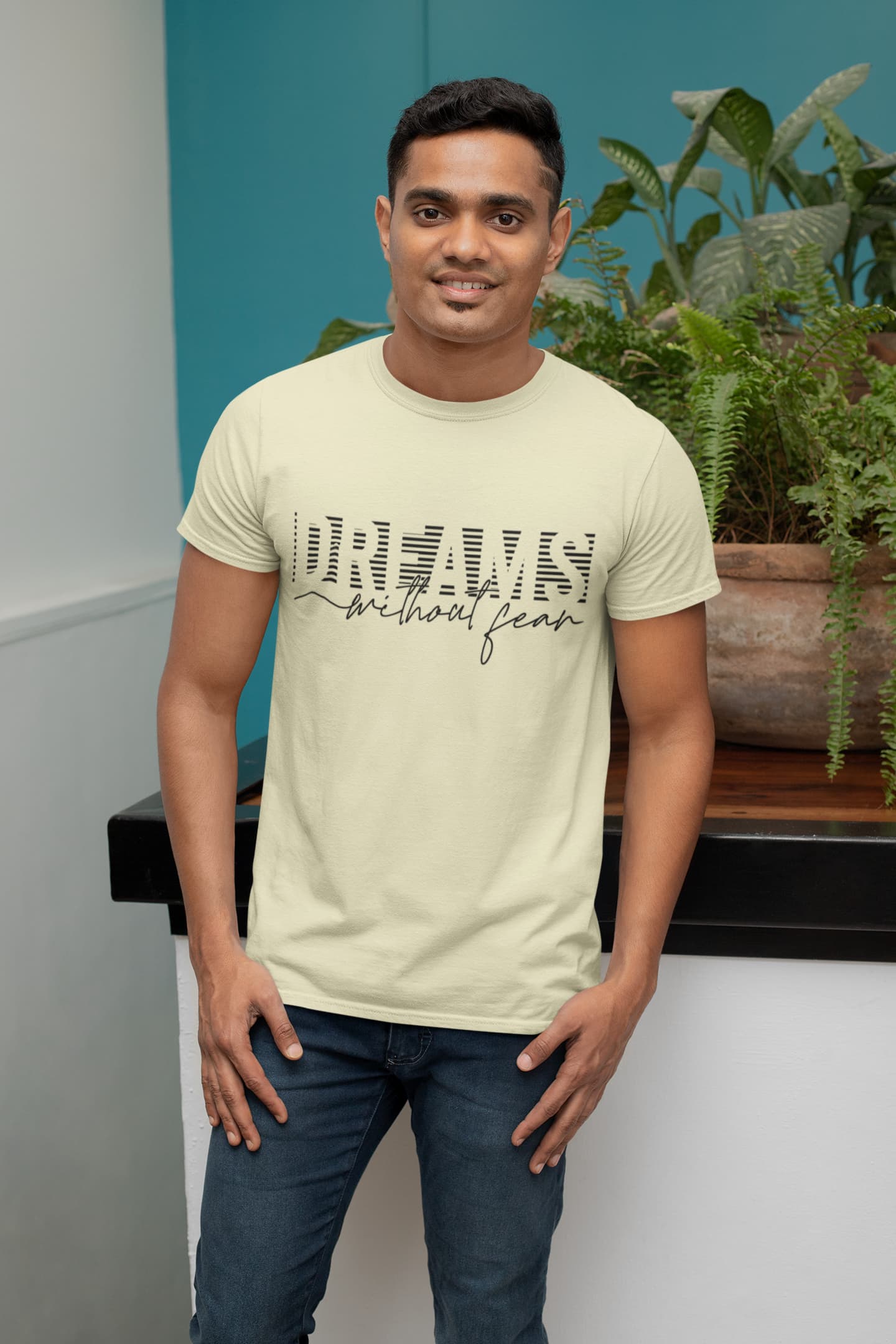 Men's Almond Round Neck T-shirts