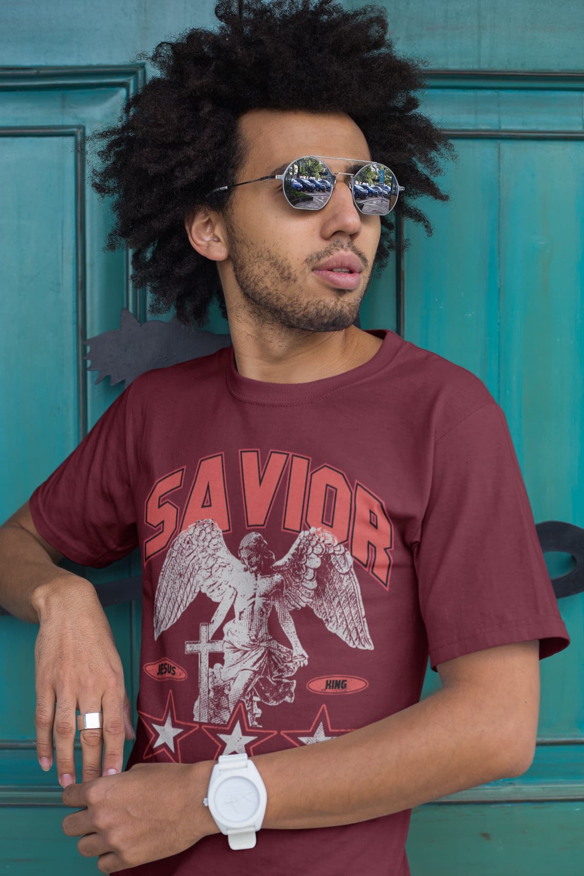 Men's Maroon Round Neck T-shirts
