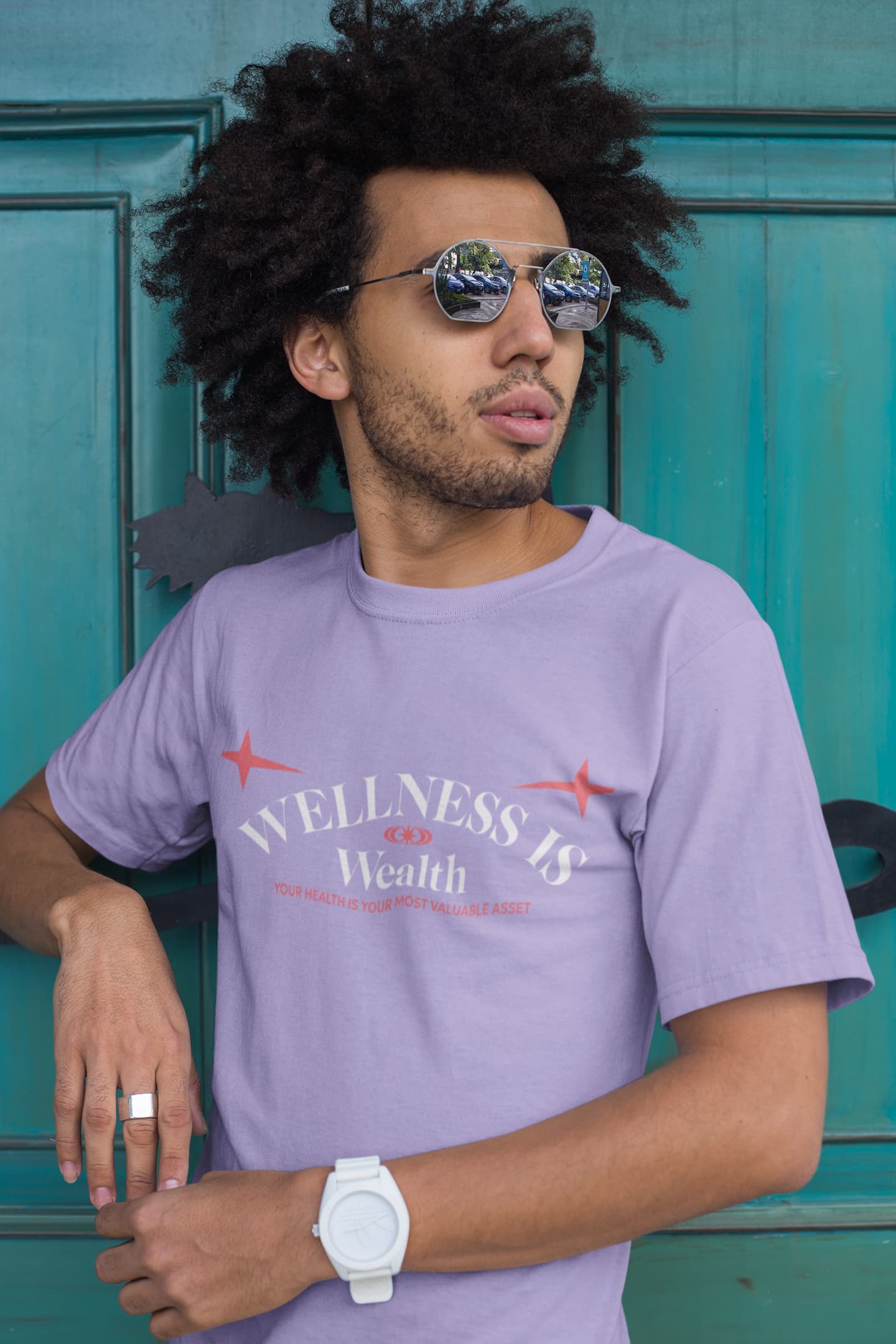 MENS IRIS LAVENDER ROUNDNECK T-SHIRT
