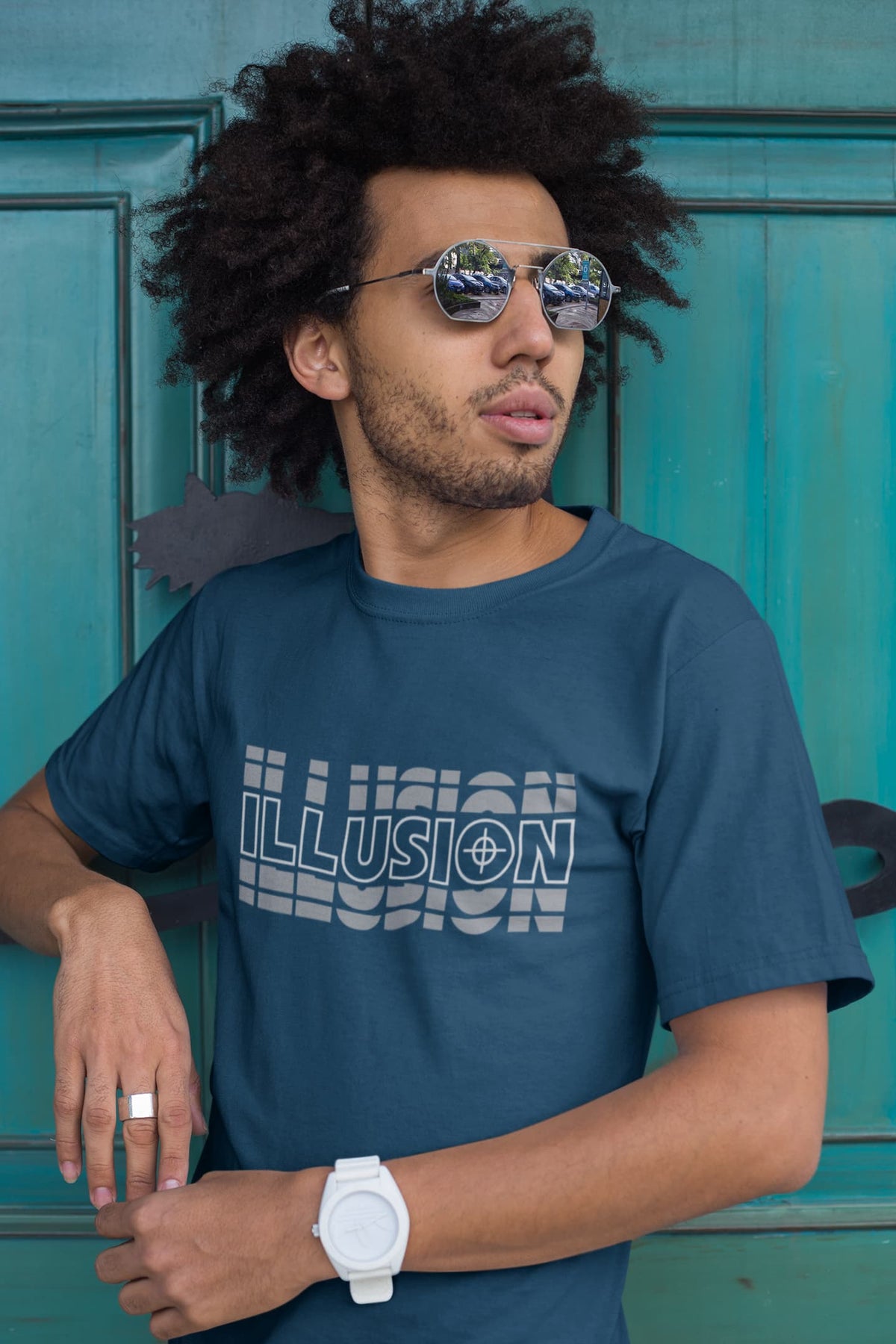 MENS NAVY BLUE ROUNDNECK T-SHIRT