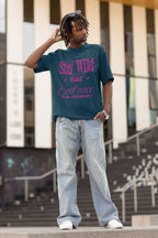 Men's Navy Blue Oversized Round Neck T-shirts