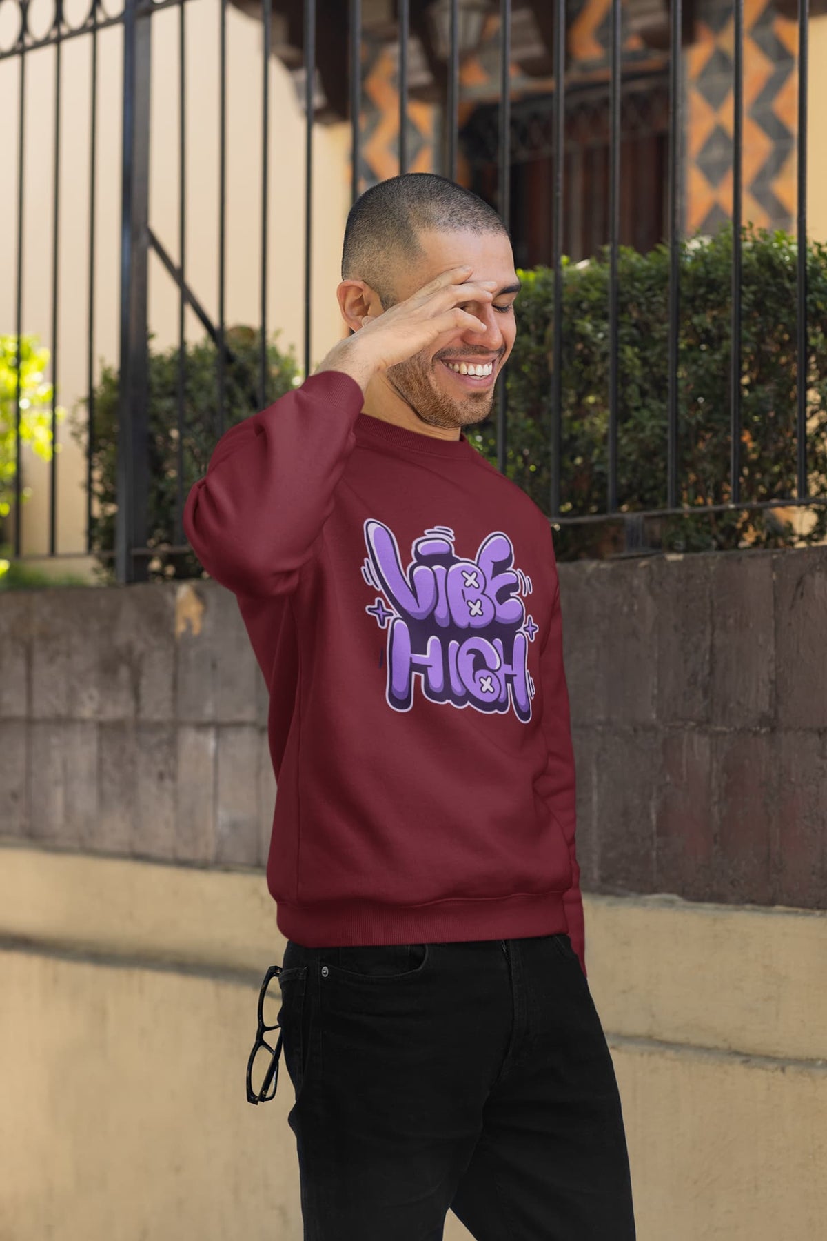 Karavirs® Raised Maroon sweatshirt for men India