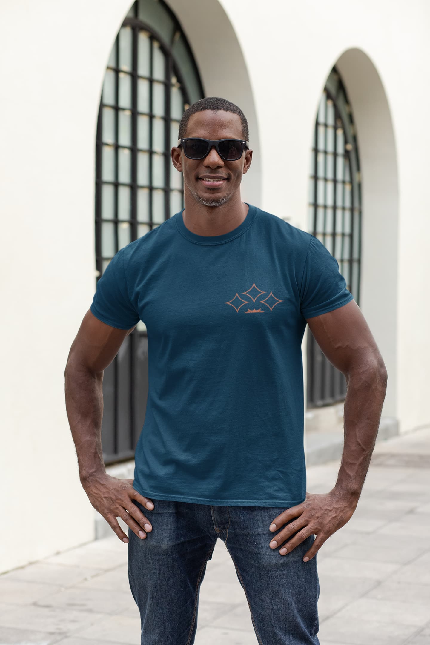 Men's Navy Blue Round Neck T-shirt