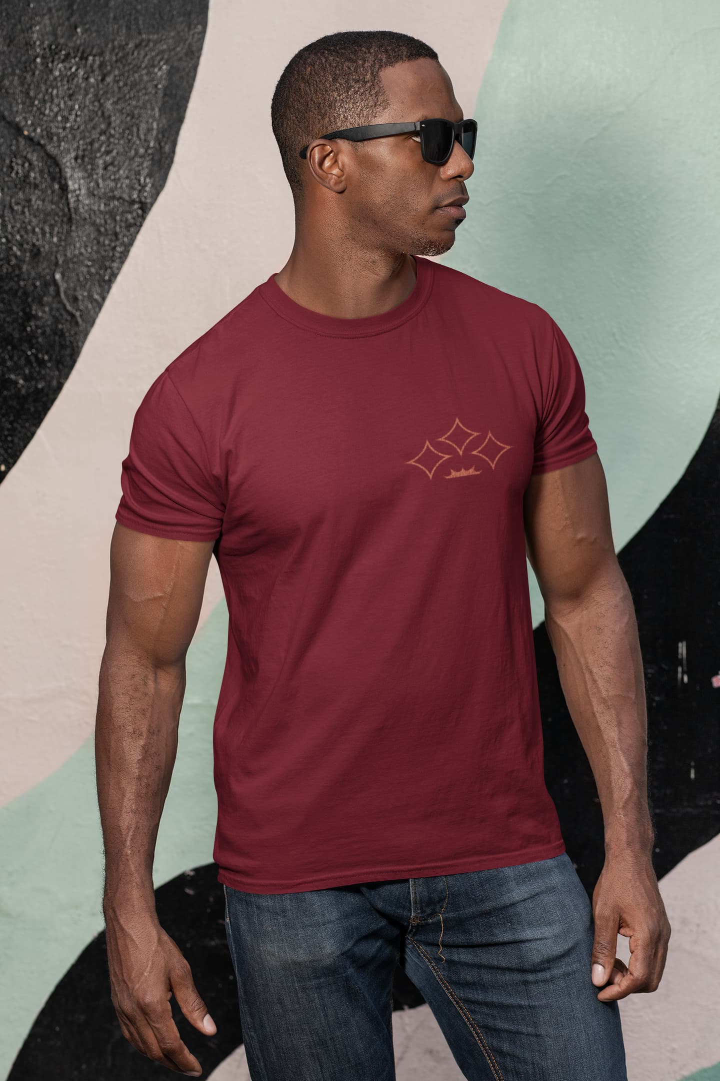 Men's Maroon Round Neck T-shirt