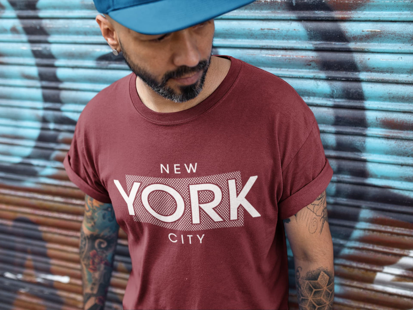 Men's Maroon Round Neck T-shirts
