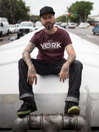 Men's Burgundy Round Neck T-shirts