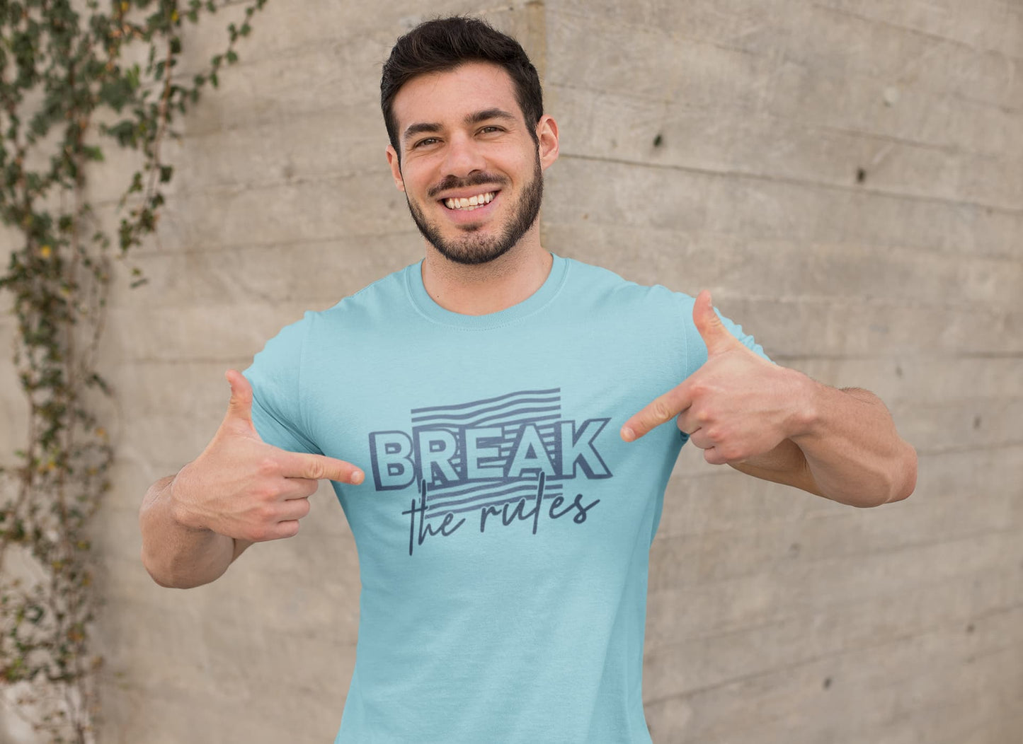 MENS SURF BLUE ROUNDNECK T-SHIRT