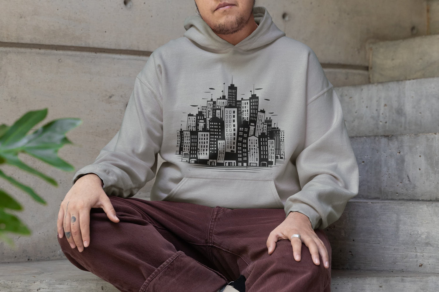 Men's Melange Grey Hoodies