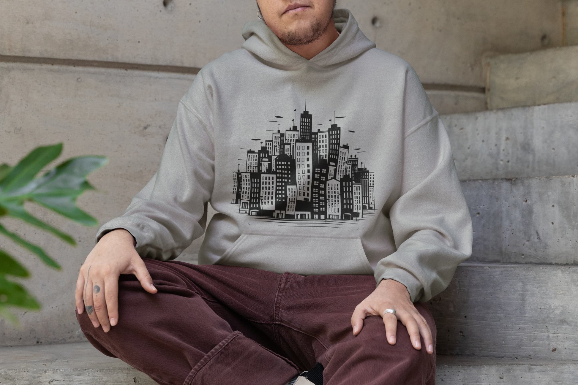 Men's Melange Grey Hoodies