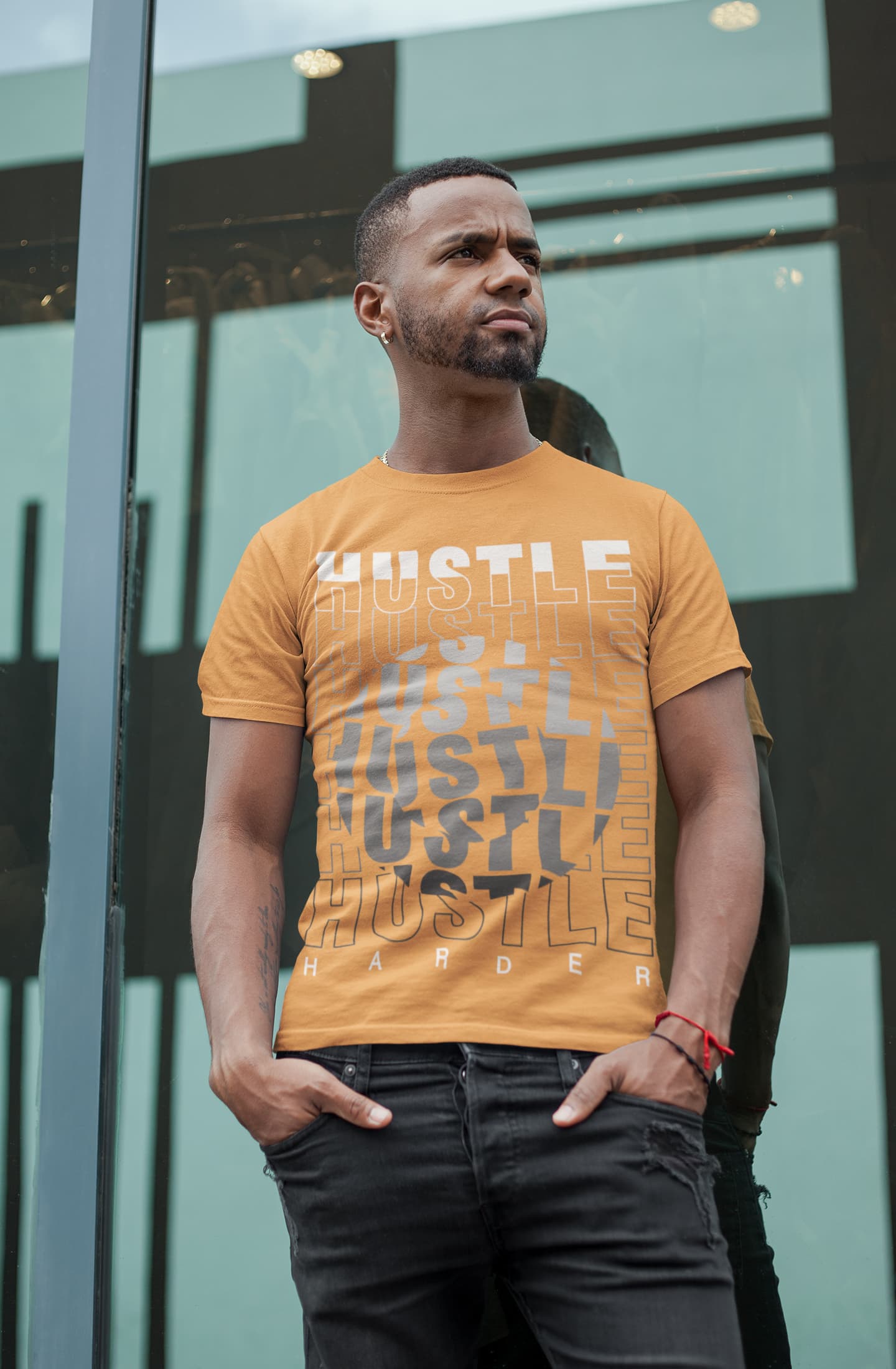 Men's Mustard Yellow Round Neck T-shirts