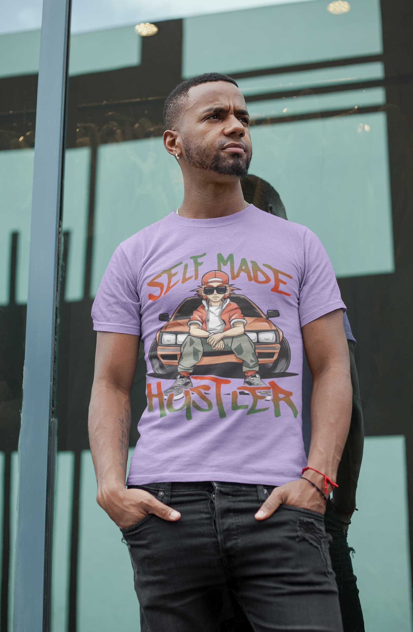 Men's Iris Lavender Round Neck T-shirts