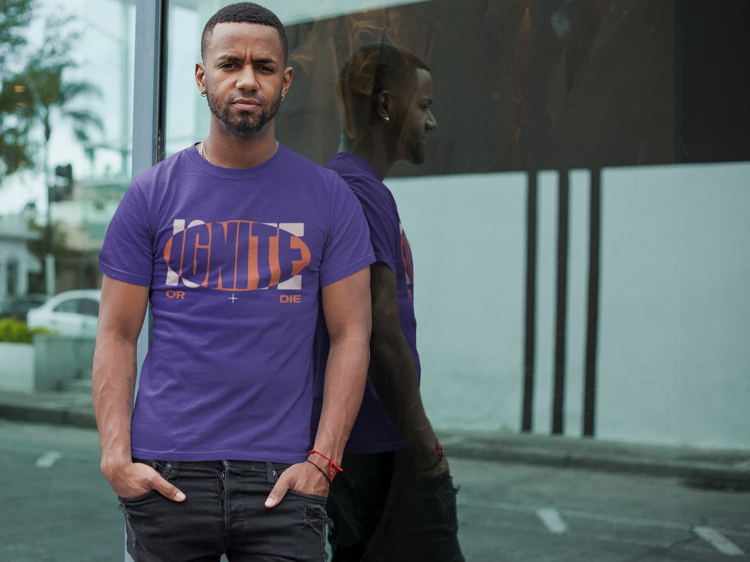 MENS PURPLE ROUNDNECK T-SHIRT
