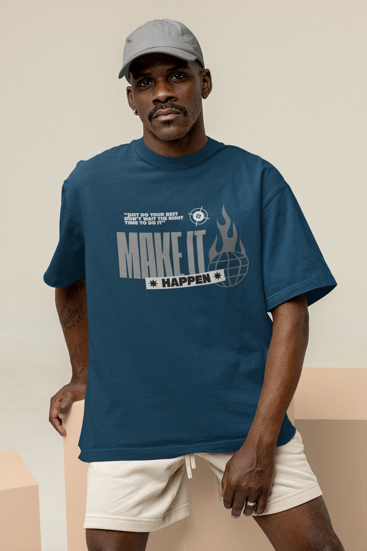 UNISEX NAVY BLUE OVERSIZED T-SHIRT
