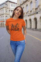 WOMENS ORANGE ROUNDNECK T-SHIRT