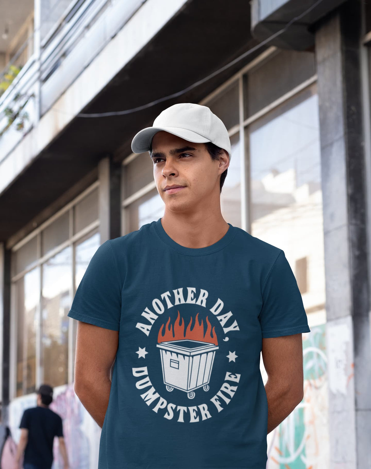Men's Navy Blue Round Neck T-shirts